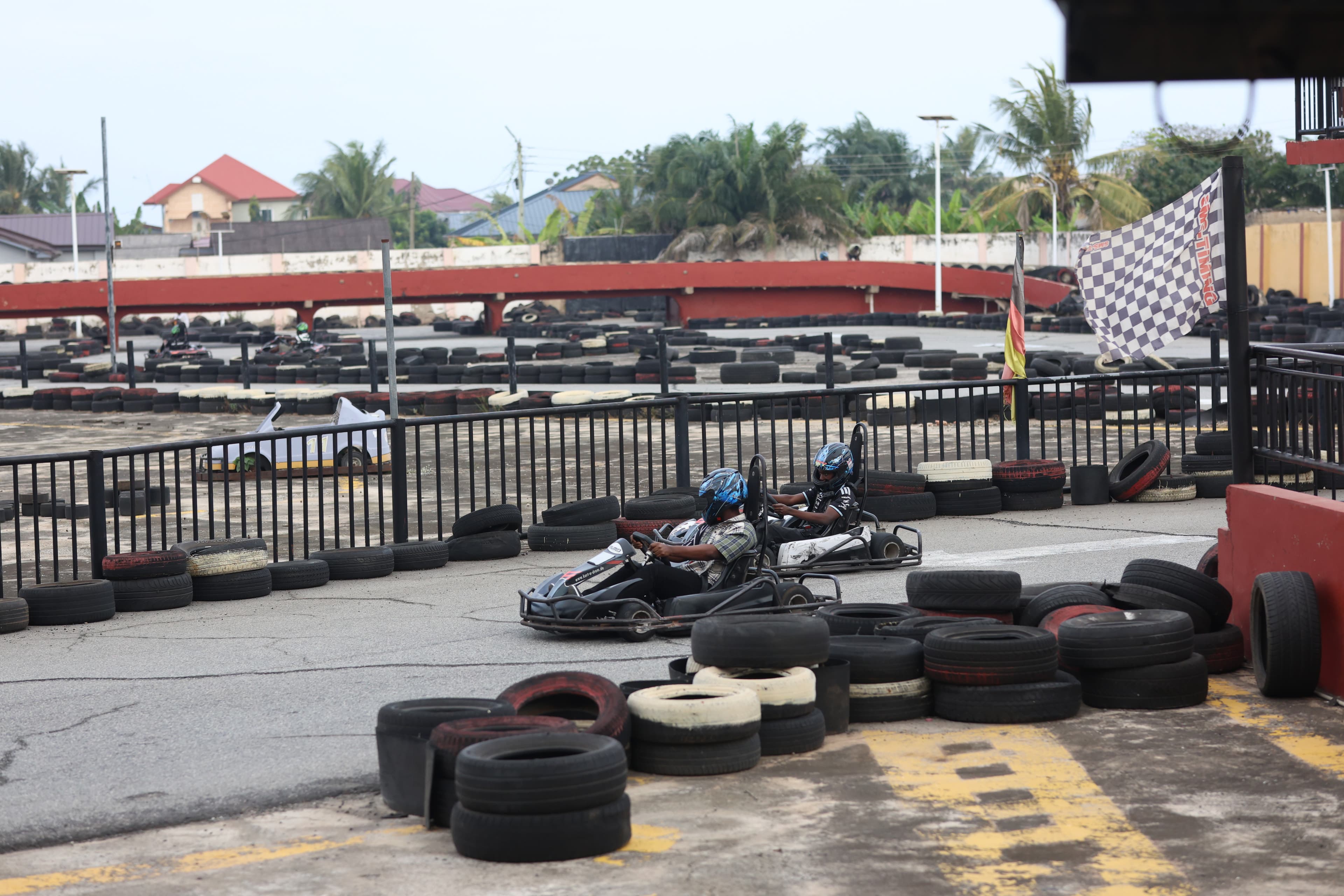 Side by side into turn one